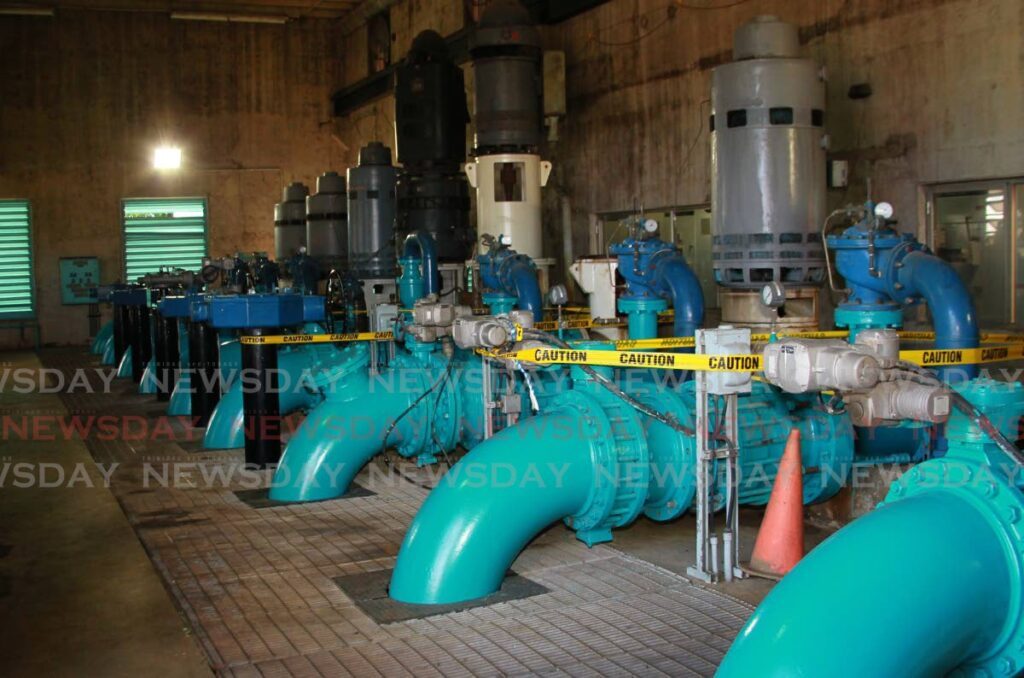 The finishing pump station where treated water is pumped through WASA's distribution network from its Caroni Water Treatment Plant to consumers across TT. -File photo