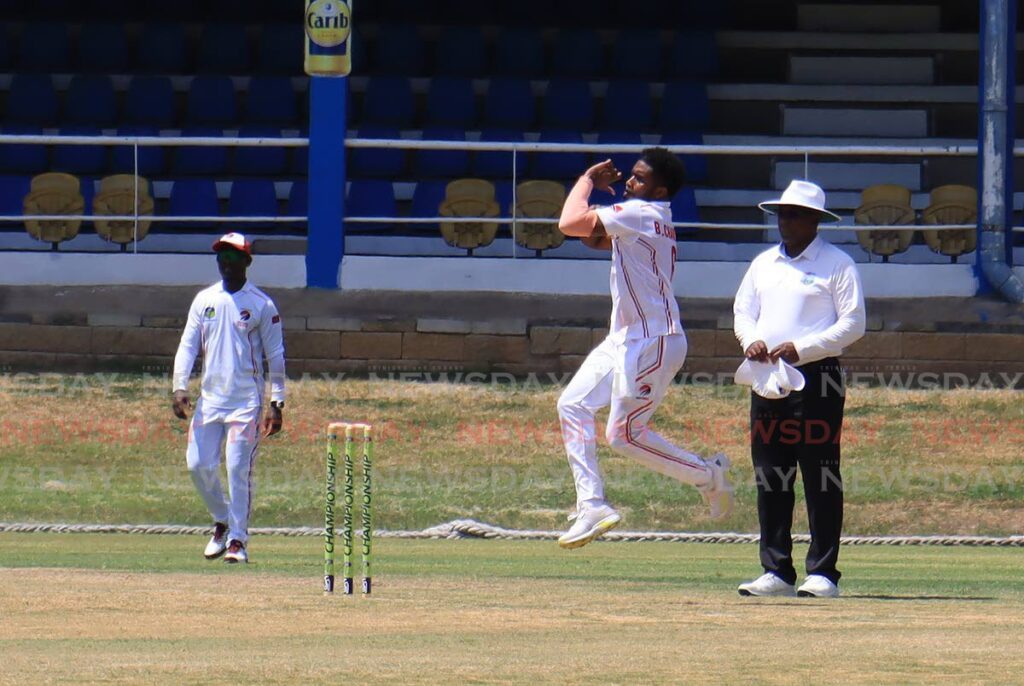 FILE PHOTO: TT's Bryan Charles bowls. - Photo by Roger Jacob 