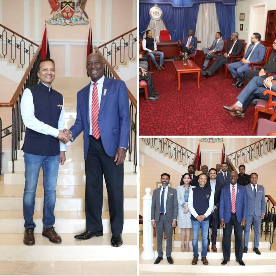 Prime Minister Rowley met with Indian businessman Naveen Jindal.
Photo courtesy OPM - 