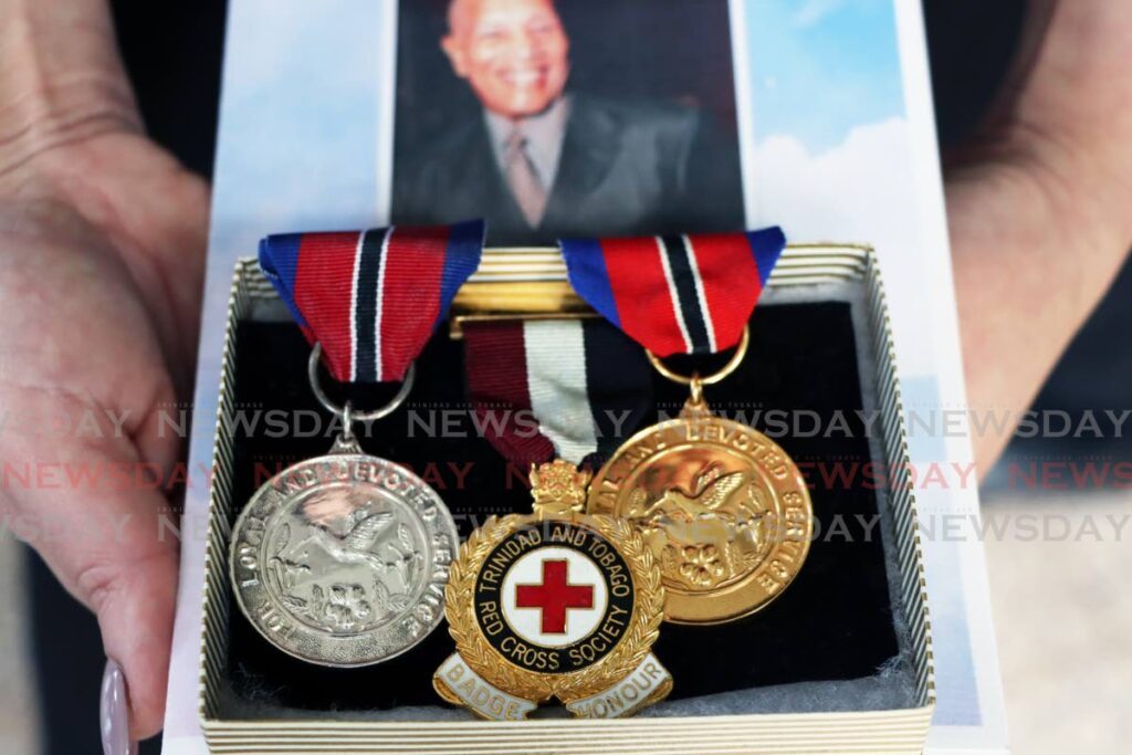 The national medals, Hummingbird gold and silver, and Red Cross Society Badge of Honour are among the awards John Babb, veteran journalist and Newsday's founding news editor, received in recognition of his career. Babb, 91, died on August 3, and his funeral was held at St John the Evangelist RC Church, Diego Martin on August 8. - Venessa Mohammed