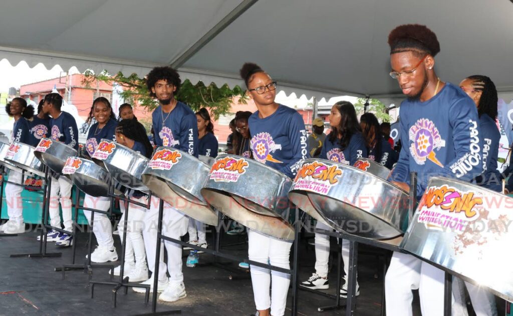 Panasonic Connection Steel Orchestra perform at the World Steelpan Day celebrations at Woodford Square on August 11.