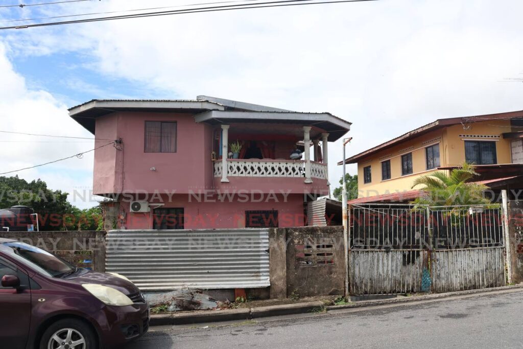 The house where  Marlah Boodram was beaten to death by a male relative in Cleghorn Village, Princes Town on Monday. - Photo by Lincoln Holder 