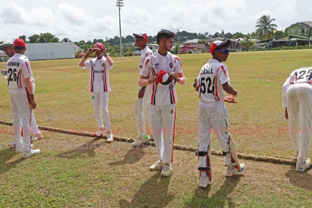 Trinidad and Tobago Under-17 cricket players. - Photo by Lincoln Holder 