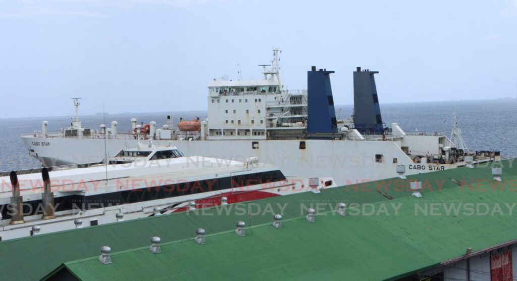 The Cabo Star docked at the Cruise Ship Complex,  Port of Spain on August 20, after smoke was seen coming from the vessel. - Photo by Angelo Marcelle