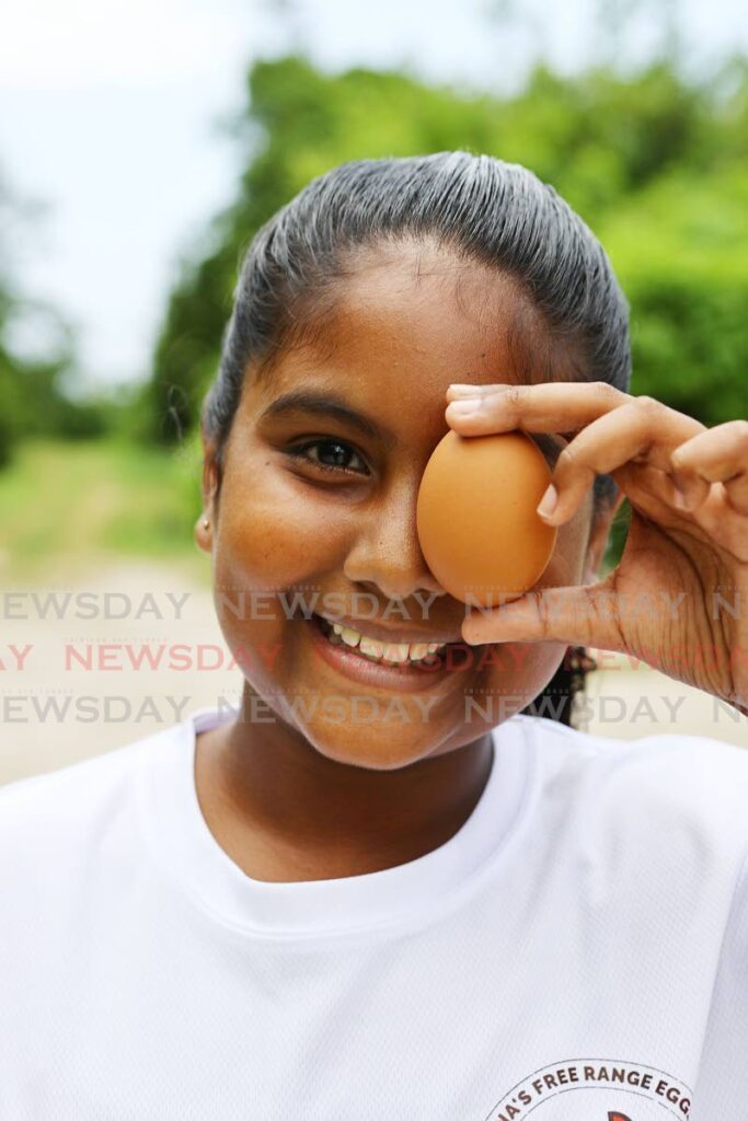 Free Range egg farmer Lina Emily Chance-Bhagwat from Moruga. 