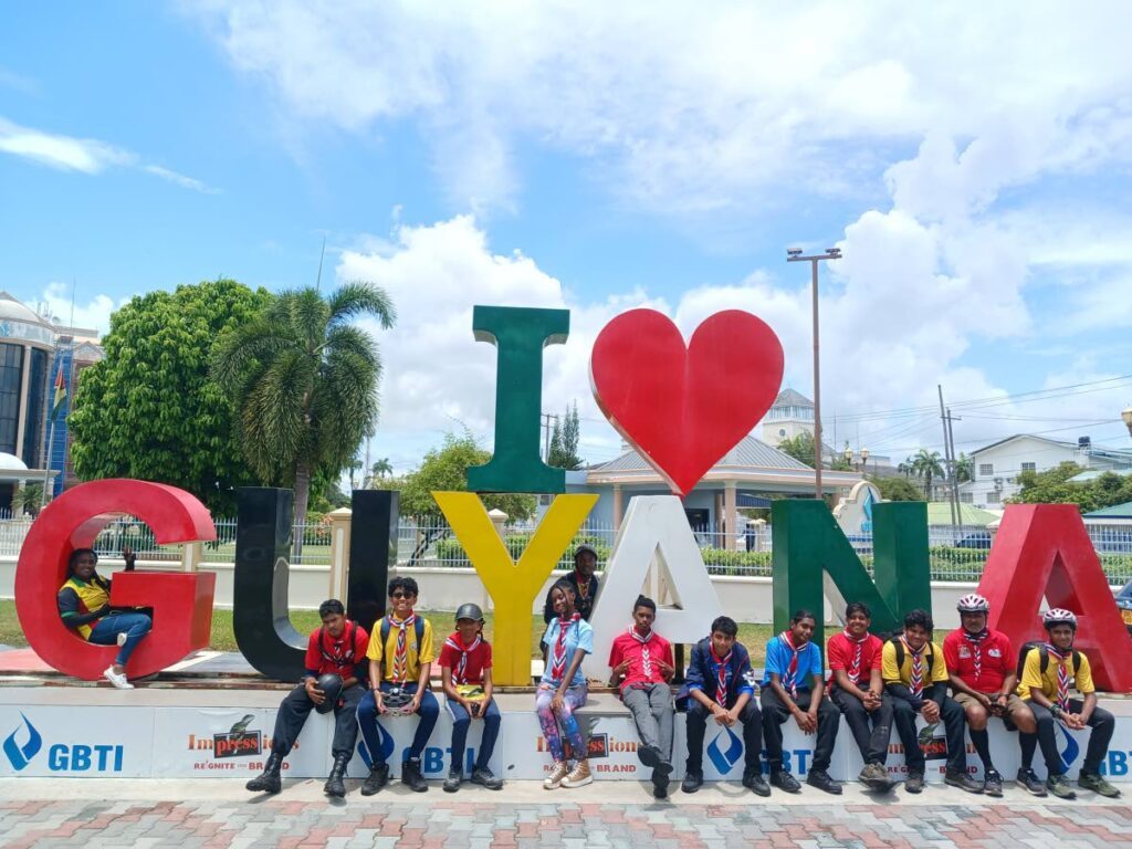 Members of the Scout Association of TT make a stop on their city tour of Georgetown, Guyana. Photos courtesy Scout Association of TT. - 