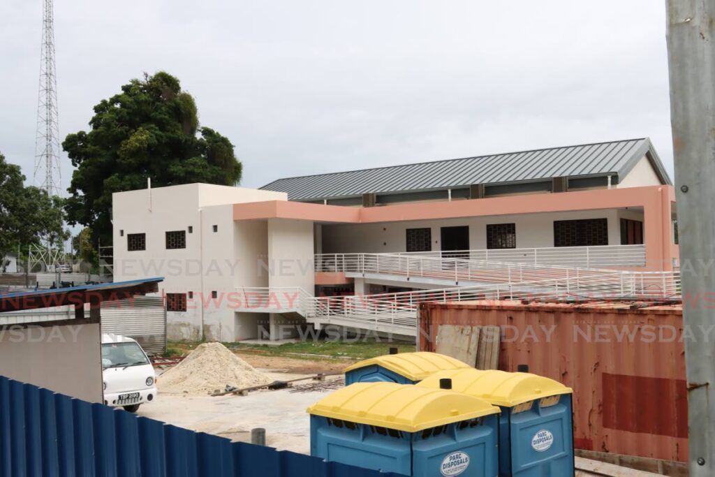 Construction at the Surrey Village Community Centre in Surrey Village, Lopinot on August 15. - Photo by Faith Ayoung