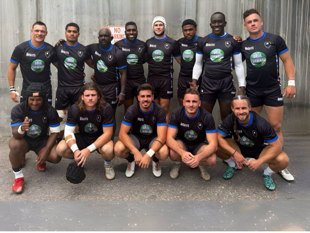 Members of the Misfit Rugby team from top left to right: Thomas Goetz, Akuila Koloamantangi, Richard Staglon, James Phillip, Gus Sokol, Tyresse Prescod, Shakeel Dyte, Tyler Sisley. Bottom from right: Nick Franklin, Dawson Smith, Valmont Savariaud, Arthur Haug, Dylan Carrion. - 