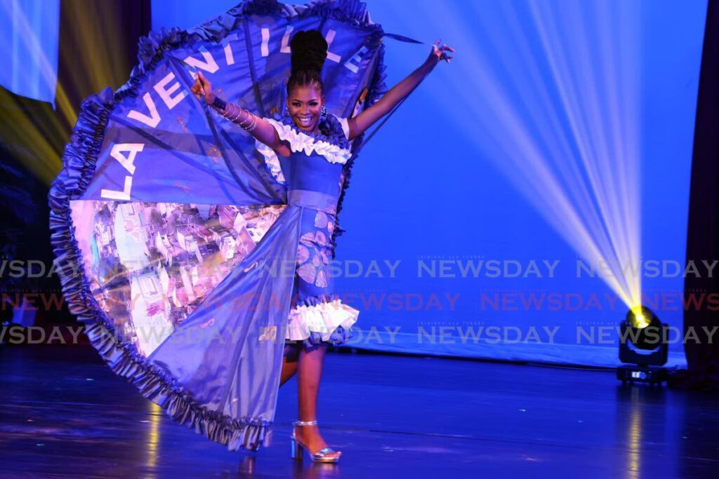 Kurlann Bradshaw represents North West Laventille Cultural Movement in the expressions category of the La Reine Rive finals, at SAPA, San Fernando, on August 24.