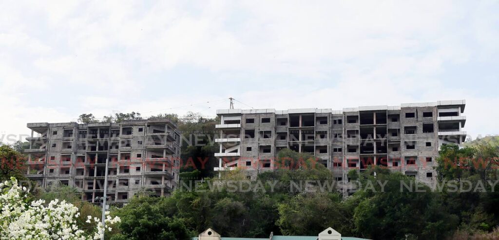 The unfinished Hevron Heights Towers in 2018. - File photo