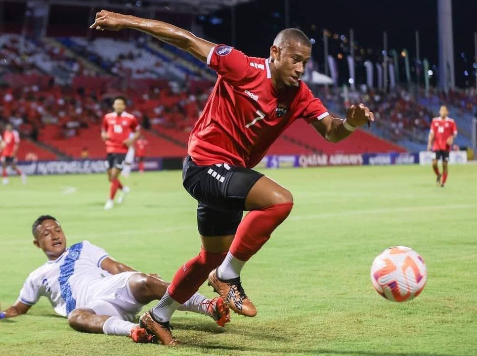 In this file photo, TT’s Ryan Telfer bursts past a Guatemala player in a Concacaf Nations League game, at the Hasely Crawford Stadium, Mucurapo. - File photo courtesy TTFA 