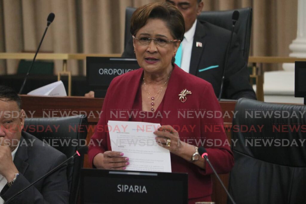 Opposition Leader Kamla Persad-Bissessar. - File photo courtesy Office of the Parliament