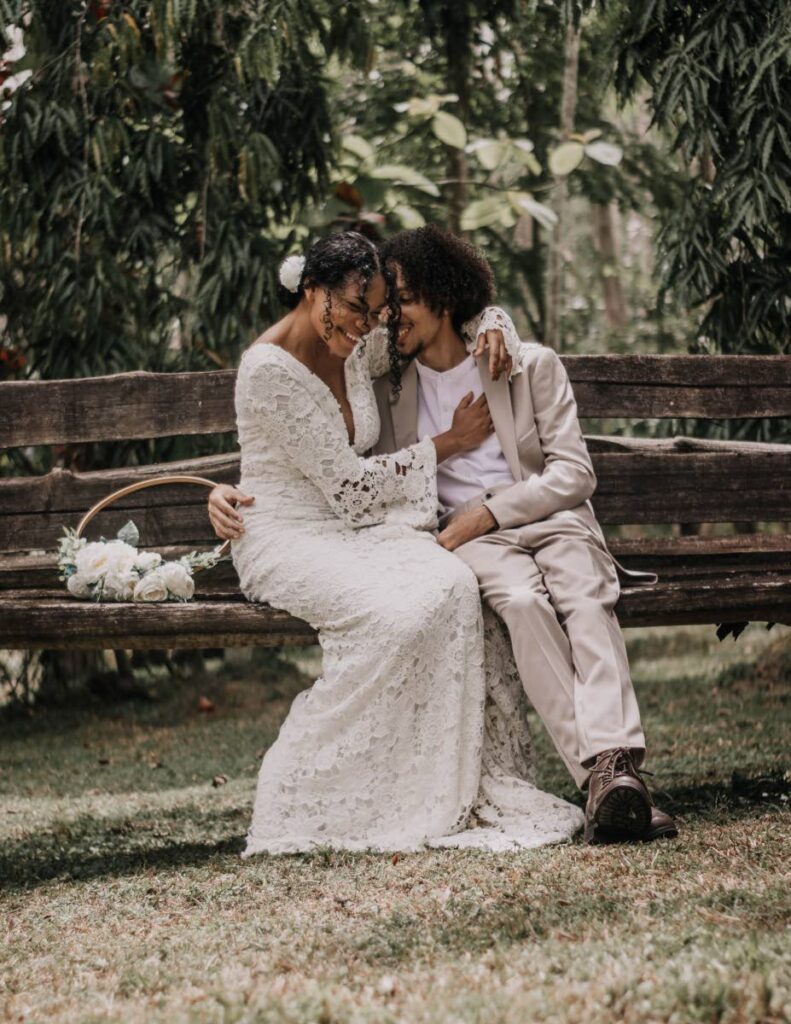 Jerel Ramsey and his wife Sádé Budhlall on their wedding day in 2020.  - Photo by Andrew Dookoo