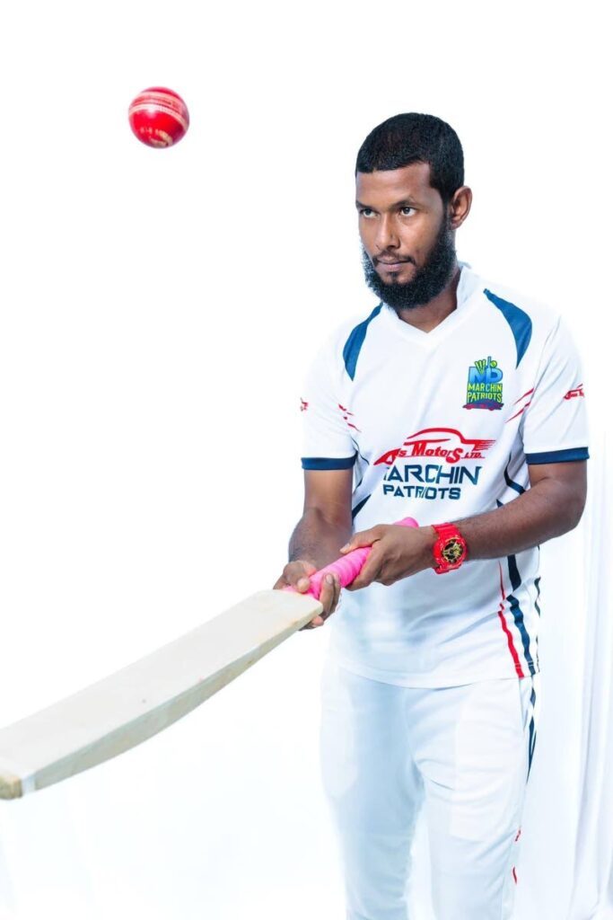 Hakeem Mitchell in a photoshoot with TTCB Division One Club, Bess Motors Marchin Patriots. -