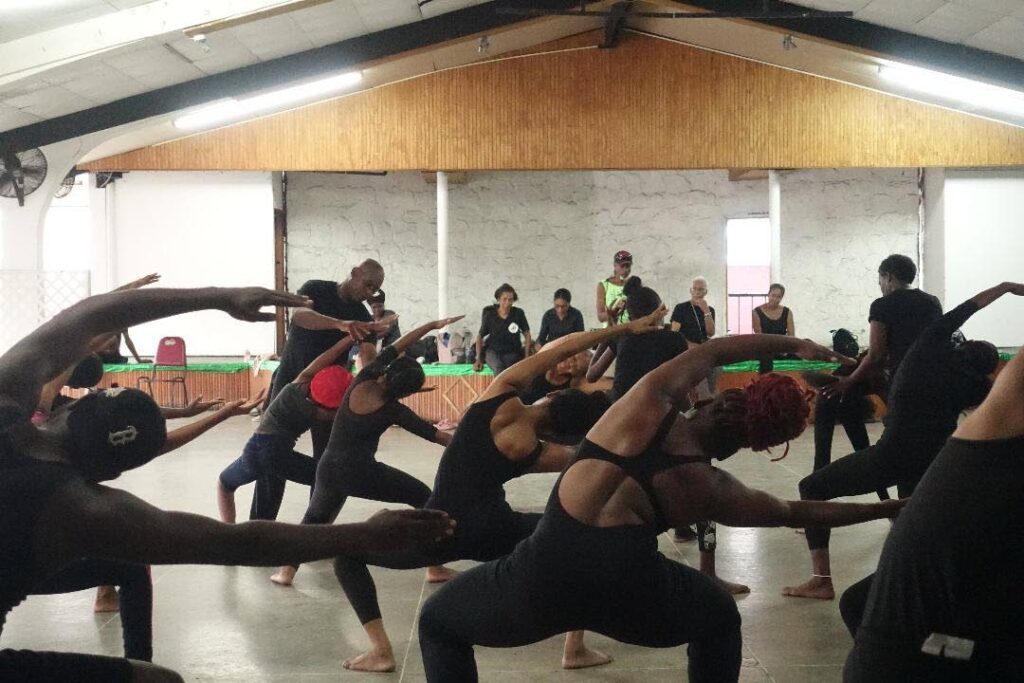 The Astor Johnson Repertory Dance Theatre conducts a workshop with the North West Laventille Cultural Movement  at the SWWTU Hall, Wrightson Road, Port of Spain. - courtesy Celene Ramdeo