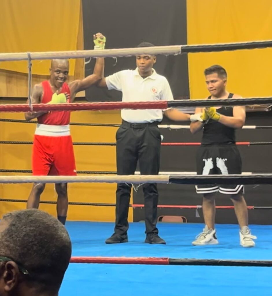 Trinidad and Tobago's Anthony Joseph (Golden Fist) is adjudged winner over Venezuelan Hermes Alfonzo (Evolution) at Cosmic Boxing Gym's first Pro Am promotion on September 14.  - Anygraaf Guest Account