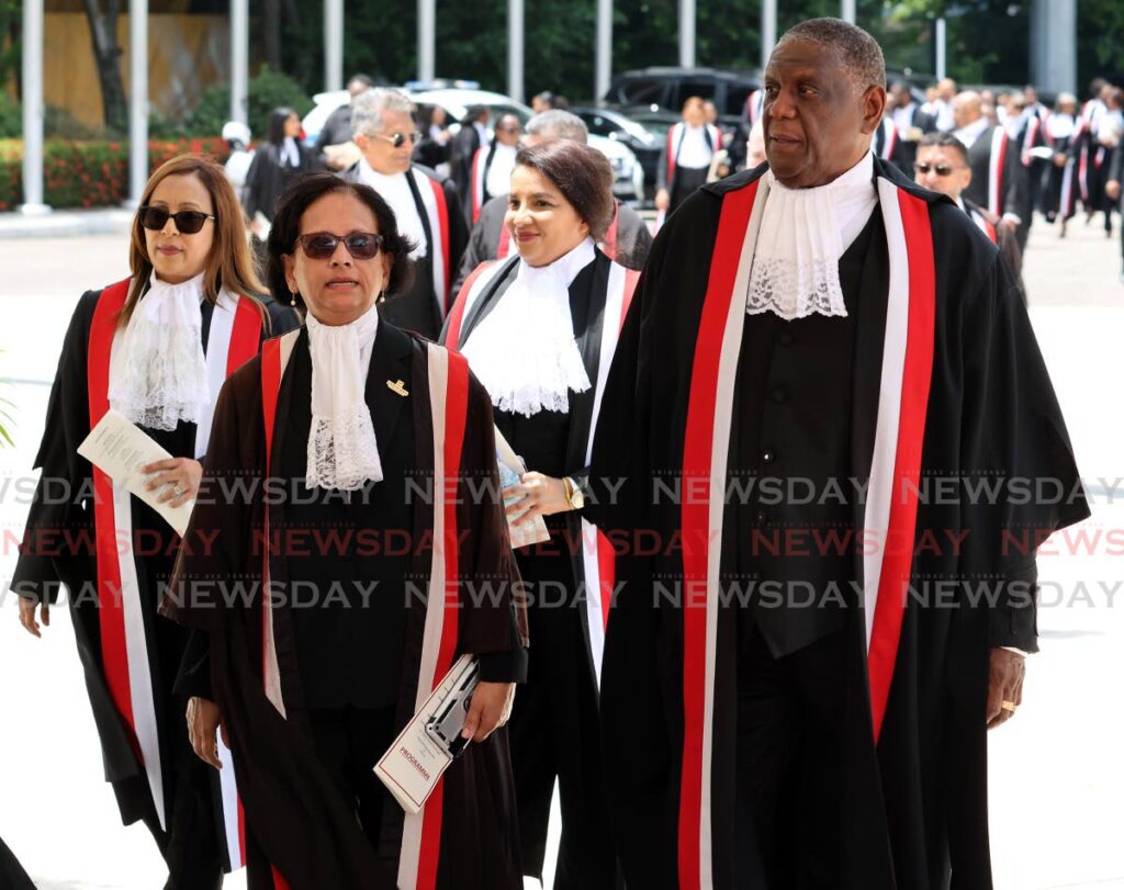 Justices Mira Dean Armorer and Malcolm Holdip, along with their colleagues, (left back) Justices Nirala Bansee-Sookhai and Nalini Singh at the opening of the 2024-2025 law term at the National Academy for the Performing Arts, Port of Spain on September 20.  - ROGER JACOB