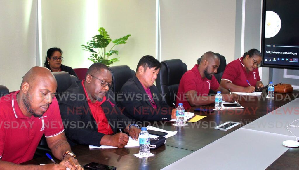 TTUTA’s executive during the meeting with Chief Personnel Officer Commander Dr Daryl Dindial on September 26. - 