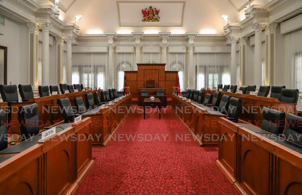 The Senate chamber of the Red House. Former senator Hamlet 