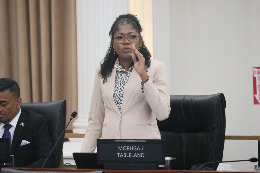 Moruga/Tableland MP Michelle Benjamin speaks during the budget debate in the House of Representatives on Monday. - Photo courtesy Office of the Parliament