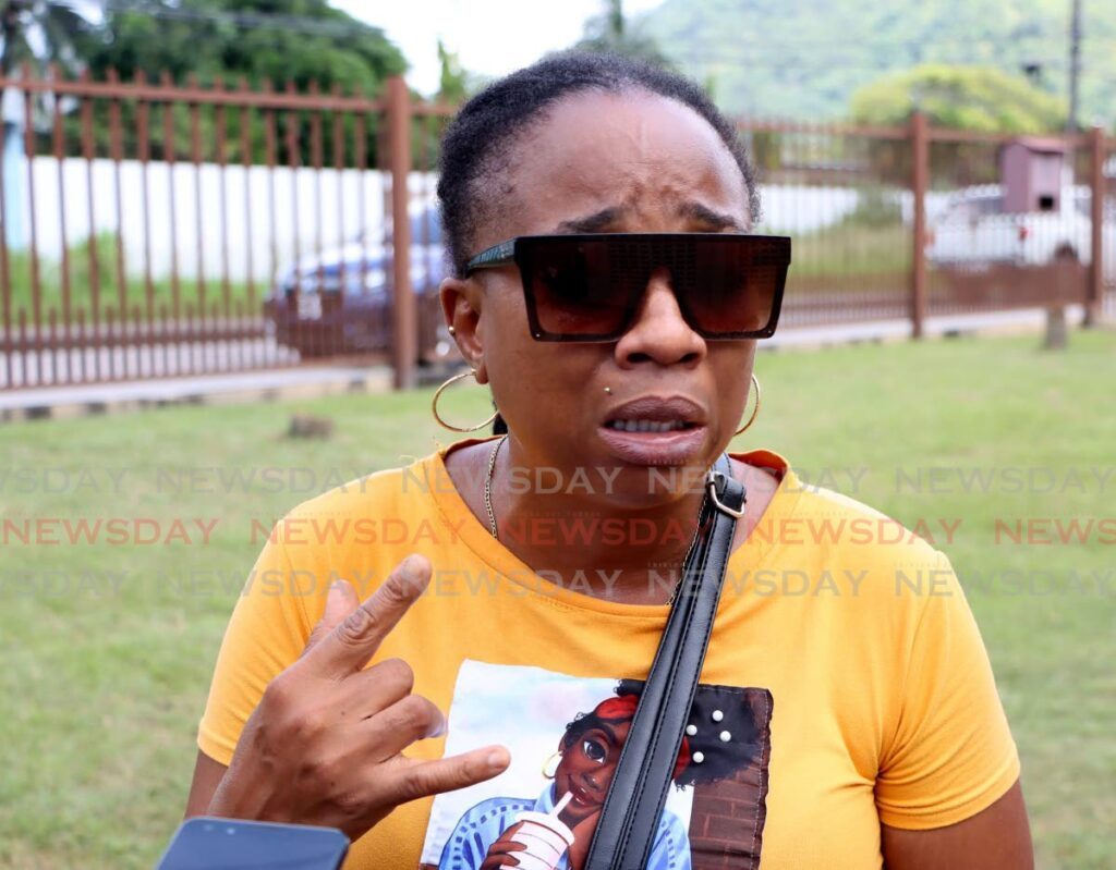 Ayana Cumberbatch-Barrow recalls speaking on the phone with her daughter while hearing the gunshots during her son Shundell Barrow's murder in Gonzales home in Belmont. October 14th, 2024 - Photo by Ayanna Kinsale 