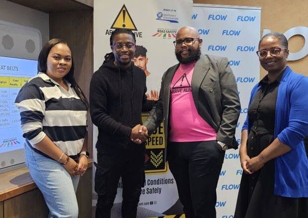 Reneasha Simmons, senior manager-people; left, Daryll Lewis, global HSE manager;  Jerome Skinner, manager, Arrive Alive, Yolande Agard-Simmons, senior sanager-sommunications. - 