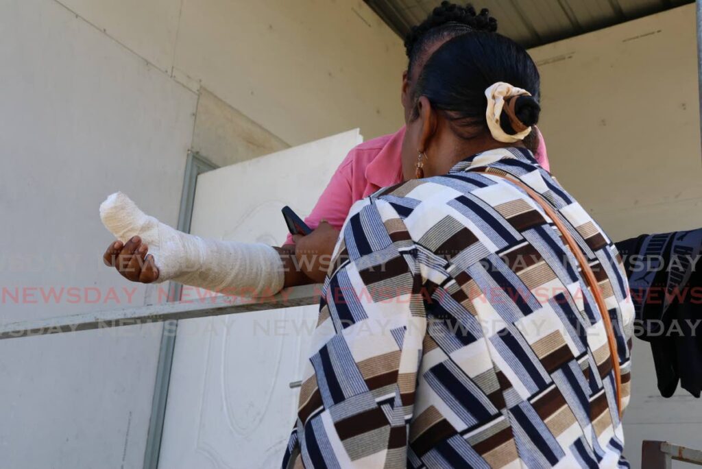 Peggy Ann Athill, 63, speaks to Newsday after receiving a chop to her hand during a home invasion attack. The attack occurred at her Sobo Road home on October 14.  - Photo by Roger Jacob