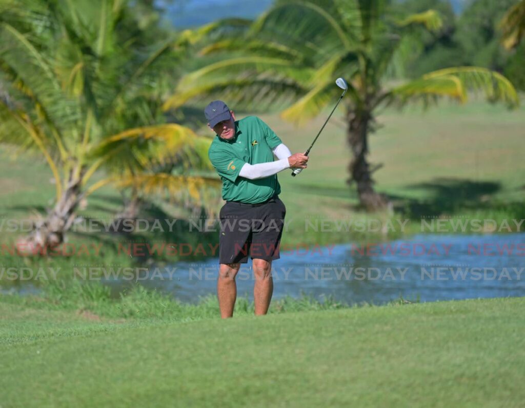 Mike Gliekman of Jamaica plays a shot at the Caribbean Four-Ball Golf Champsionships at the Magdalena Grand Beach and Golf Resort, Lowlands, October 18. - Photo courtesy Visual Styles