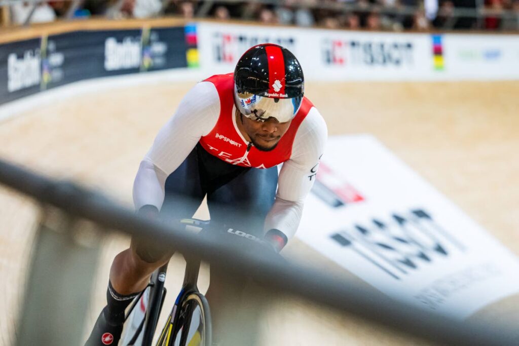 Trinidad and Tobago's Nicholas Paul competes during the men’s sprint qualifying race of the UCI Track Cycling World Championships in Ballerup, Denmark, on October 19. - 