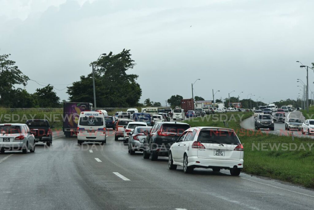 Traffic along the Solomon Hochoy Highway north bound near Freeport on October 21.  - Photo by Lincoln Holder