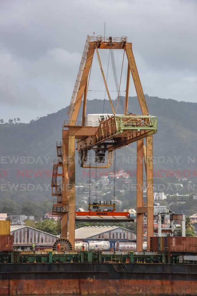 A crane at the port of Port of Spain which is used to load and offload containers from vessels. FILE PHOTO/JEFF MAYERS - 