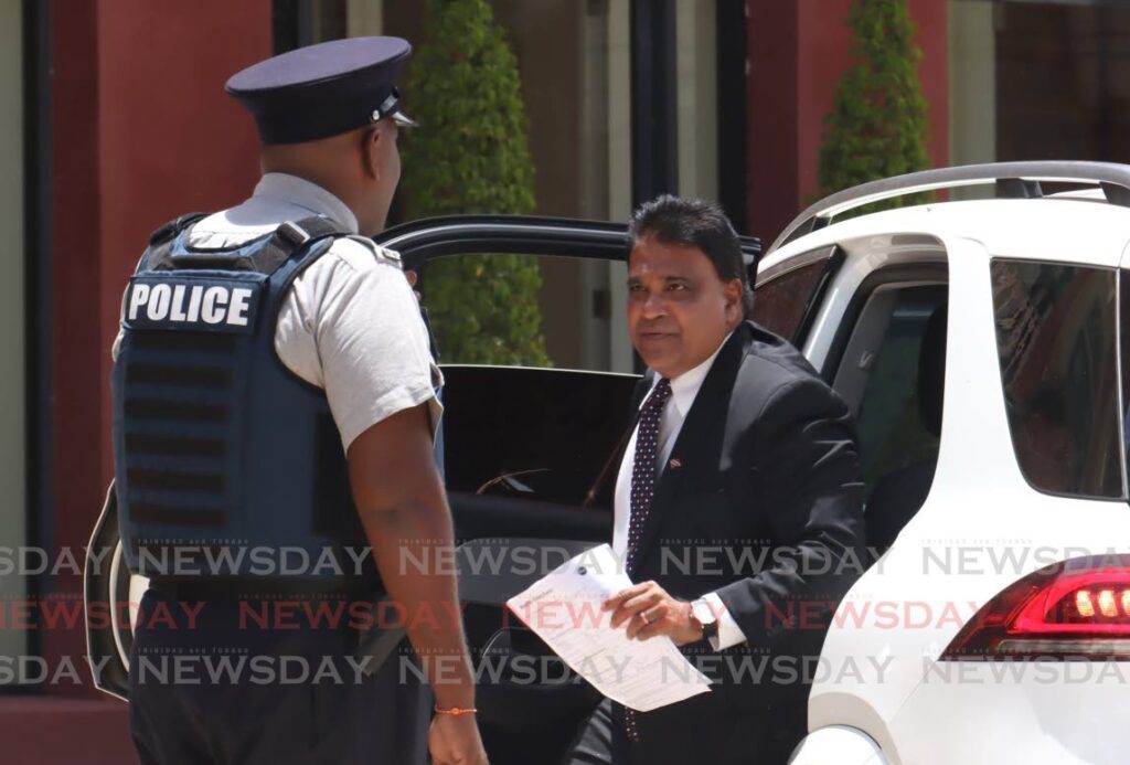 Oropouche East MP Dr Roodal Moonilal arrives at the Red House. - File photo by Faith Ayoung