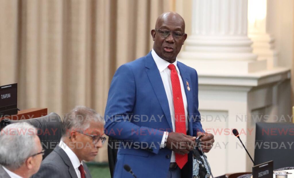 Prime Minister Dr Keith Rowley speaks at parliament in the Red House on Abercromby Street, Port of Spain on September 20. - File photo by Faith Ayoung