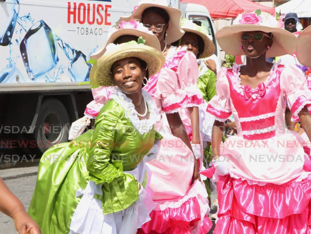 Moriah Village Council presents Ole Time Wedding during Tobago carnival's traditional mas parade in Scarborough on October 27. - Photo by Ayanna Kinsale