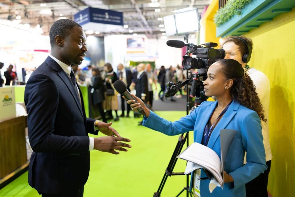 Chief Secretary Farley Augustine speaks at World Travel Market 2024 in London on November 5. - Photo courtesy TTAL