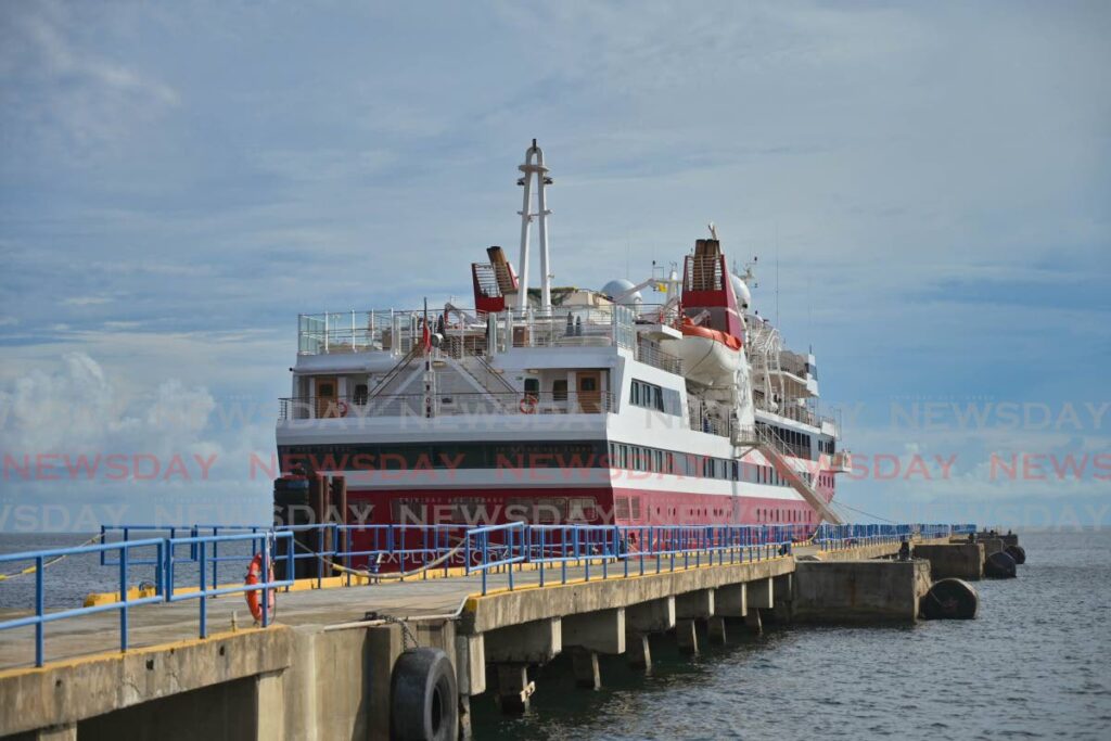 The Ex Ploris One cruise ship at the Port of Scarborough on November 5.  - Visual Styles