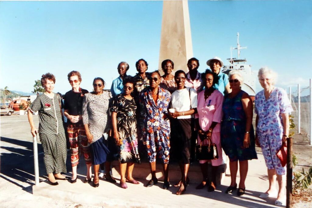 TT's women veterans at the memorial unveiled in their honour on April 14,1996 at the compound of the Chaguaramas Military History and Aviation museum. - Photo courtesy Darryl O'Brien