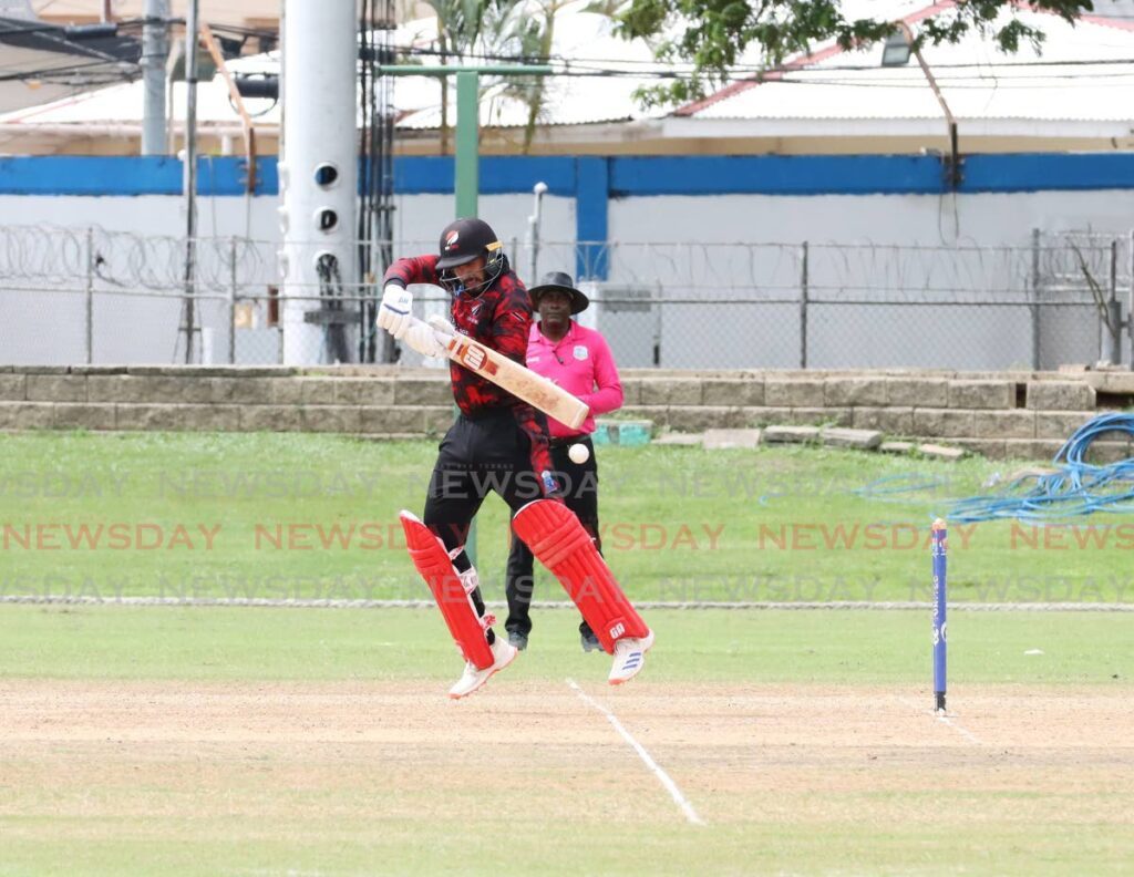 Trinidad and Tobago Red Force batsman Amir Jangoo bats against Guyana Harpy Eagles during their CG United Super 50 Cup match, on November 9, at the Queen’s Park Oval, St Clair.  - Photo by Ayanna Kinsale 