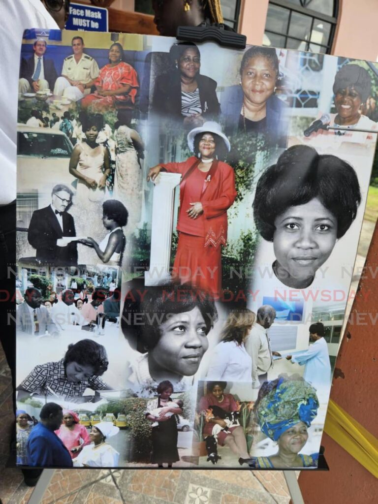 A board of photos of Cynthia Loretta Alfred through the years was on display at her funeral at the Mt St George Methodist Church, Tobago, on November 9. Photo by Janelle De Souza.  - Anygraaf Guest Account