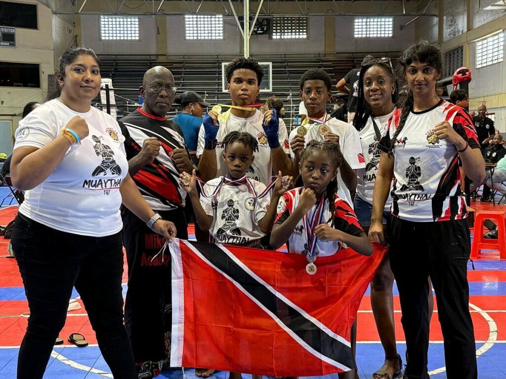 Trinidad and Tobago’s muaythai team fought to eight gold and one silver medal at the Youth Muaythai/Kickboxing Tournament held in St Maarten on November 9, 2024. - 