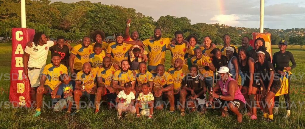 Caribs RFC celebrate winning the Caribs 7s title on November 17 at the Queen's Park Savannah, Port of Spain.  - Andrew Gioannetti