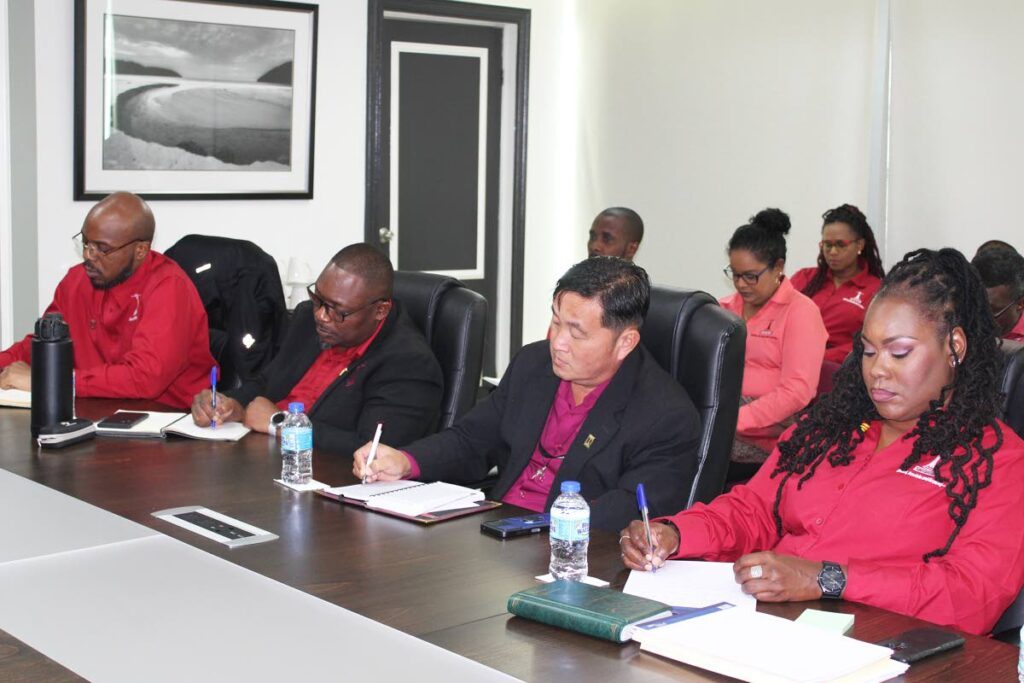 TTUTA’s executive take notes during the negotiations meeting with the CPO, Commander Dr Daryl Dindial on November 18, 2024. - Photo courtesy Office of the CPO