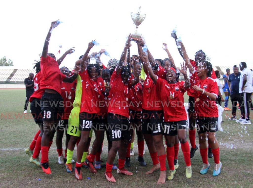 In this December 20, 2023 file photo, TT celebrate after winning the Jewels of the Caribbean tournament at the Larry Gomes Stadium, Malabar. - File photo by Ayanna Kinsale