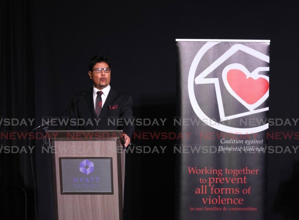 Justice Frank Seepersad at the Coalition Against Domestic Violence (CADV) solidarity dinner at the Hyatt on Wrightson Road, Port of Spain, on December 4.  - Faith Ayoung