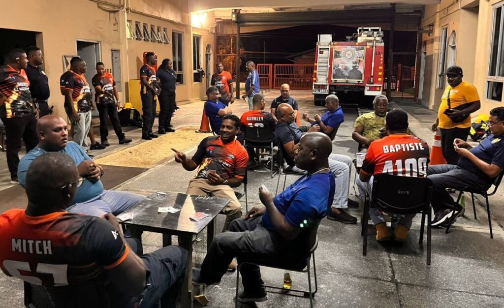 Teams compete at the Trinidad and Tobago Fire Service North All Fours tournament. - PHOTO COURTESY ELWIN MITCHELL