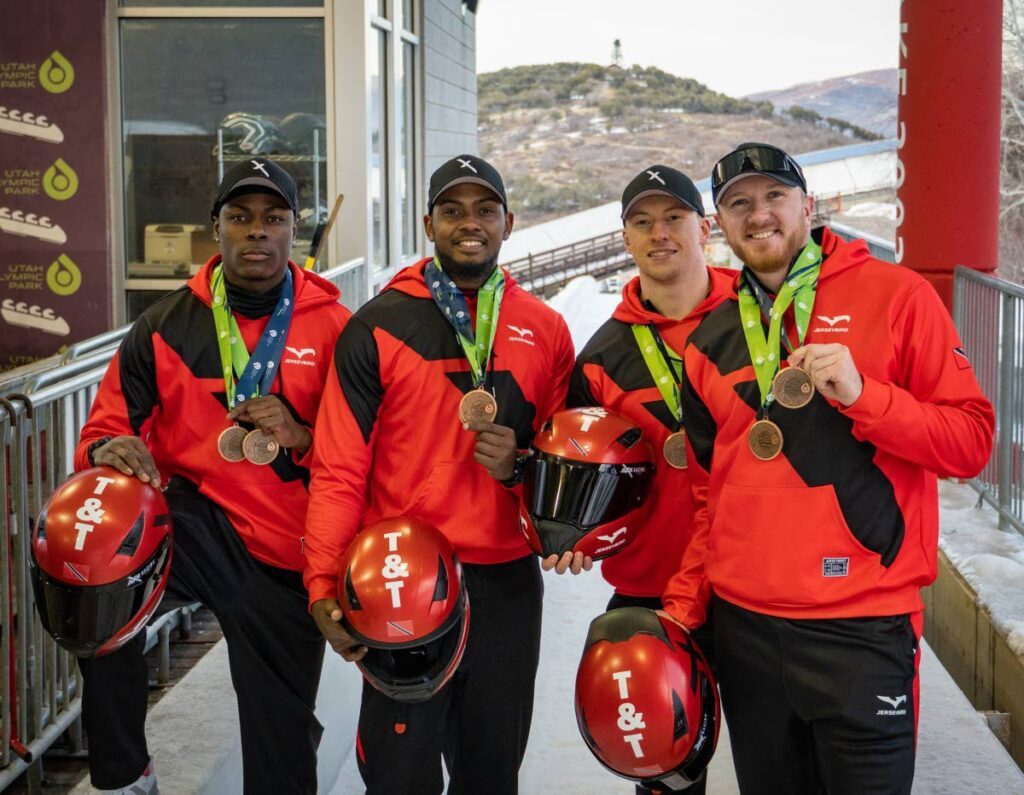 Trinidad and Tobago's four-man bobsled team placed fourth at the North American Cup in Utah on December 7.  - Photo courtesy Axel Brown