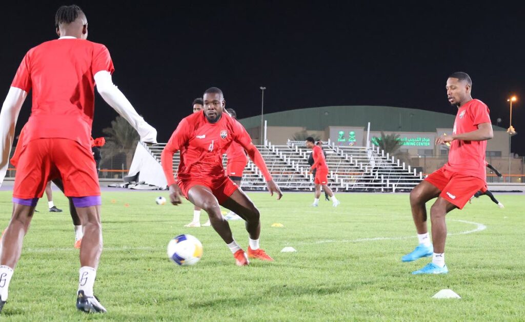 Soca Warriors training ahead of the Saudi Arabia clash.  - TTFA MEDIA