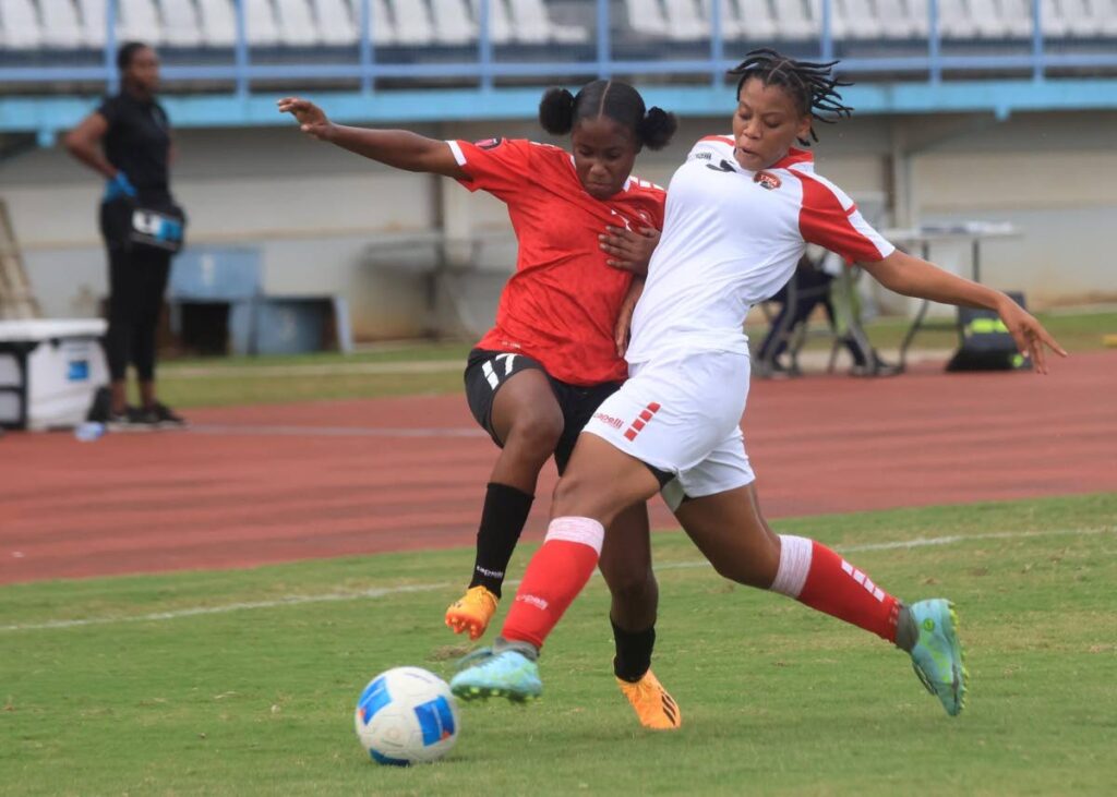 Trinidad and Tobago 'Red Angels' and TT 'White Angels' faced off in their Jewel of the Caribbean invitational tournament match, on December 17, 2024 at the Larry Gomes Stadium, Malabar. - TTFA Media