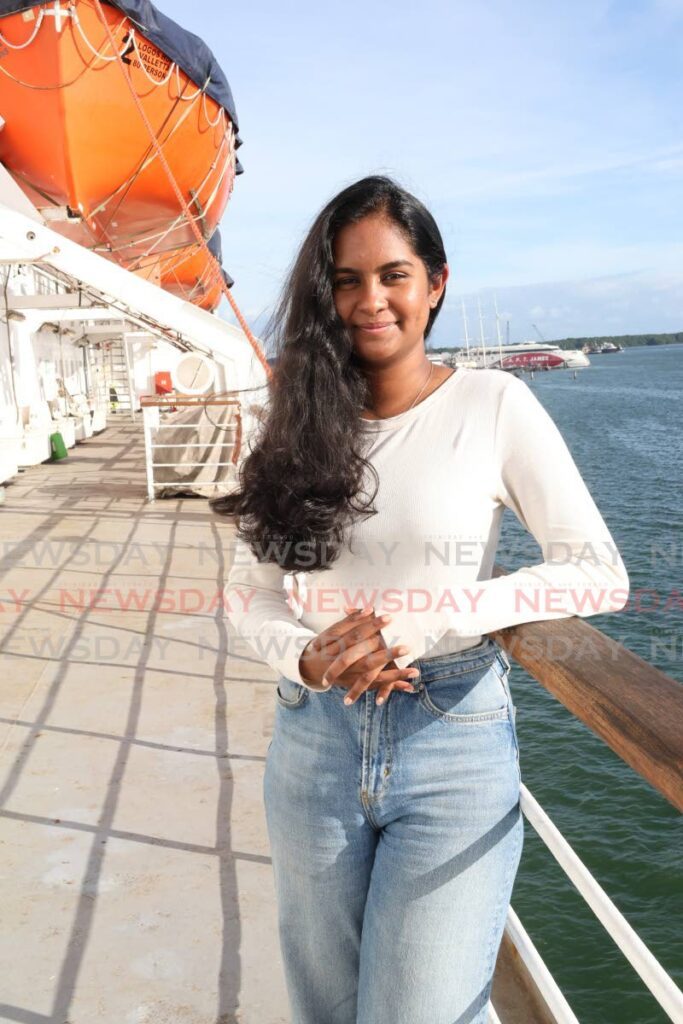 Navya Lankadasu onboard the Logos Hope, at the Port of Port of Spain on December 27. - Photo by Faith Ayoung