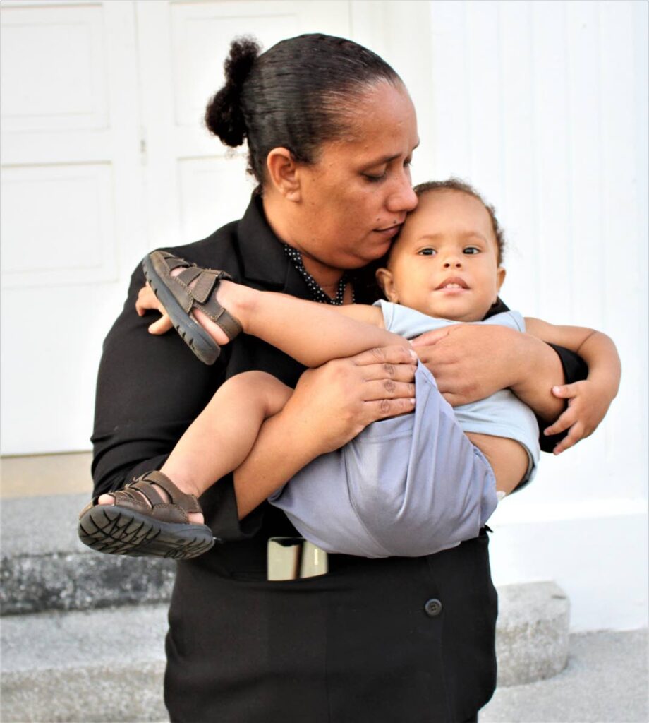 MP Lisa Morris- Julian and her son Jesiah in 2020 during an interview with Newsday.  - 